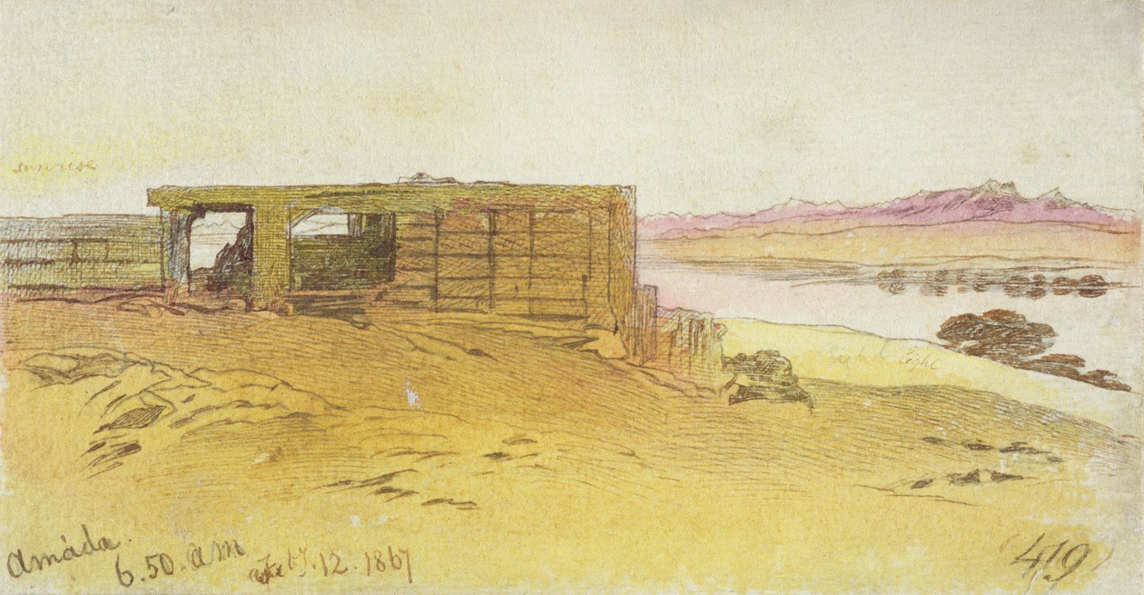 Amada, 6:50, 12. února 1867, (pero a hnědý inkoust s wc přes grafit) od Edward Lear