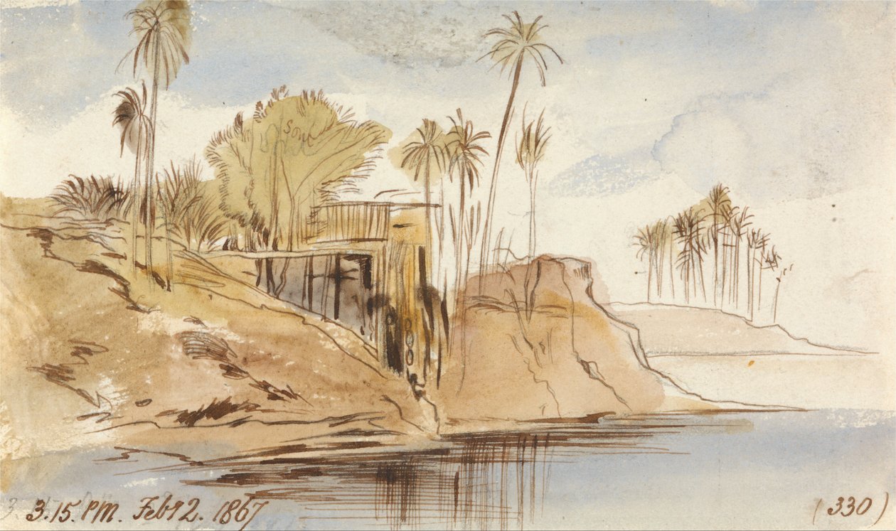Mezi Ibreem a Wady Halfeh, 15:15, 2. února 1867 (330) od Edward Lear