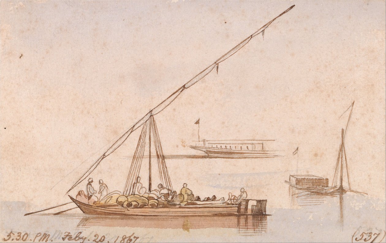 Lodě na Nilu od Edward Lear