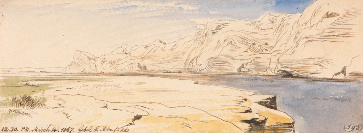 Gebel Sheikh Abu Fodde, 12-30 pm, 4. března 1867 (592) od Edward Lear