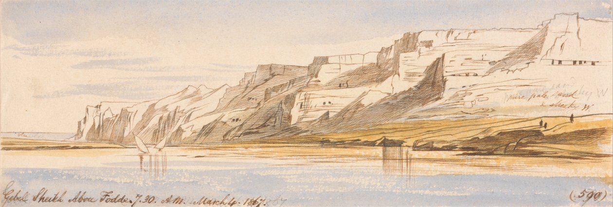 Gebel Sheikh Abu Fodde, 7-30 hod., 4. března 1867 (590) od Edward Lear