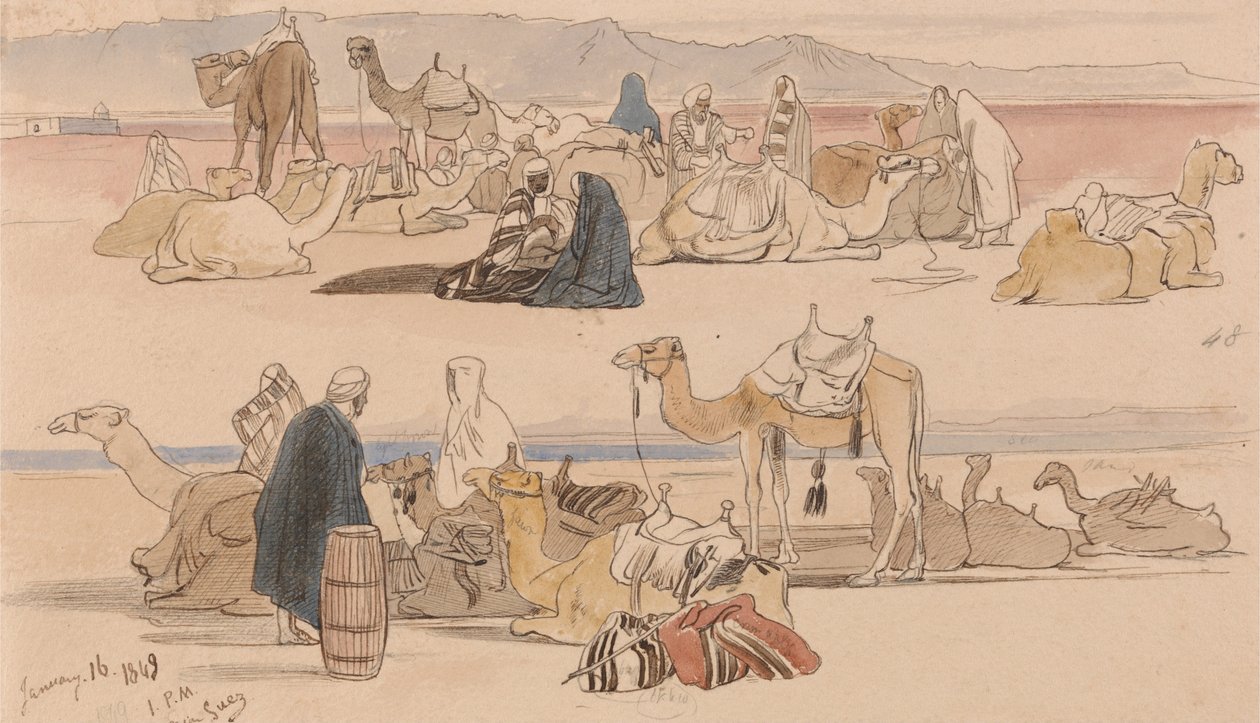 Blízko Suezu, 13:00, 16. ledna 1849 (48) od Edward Lear
