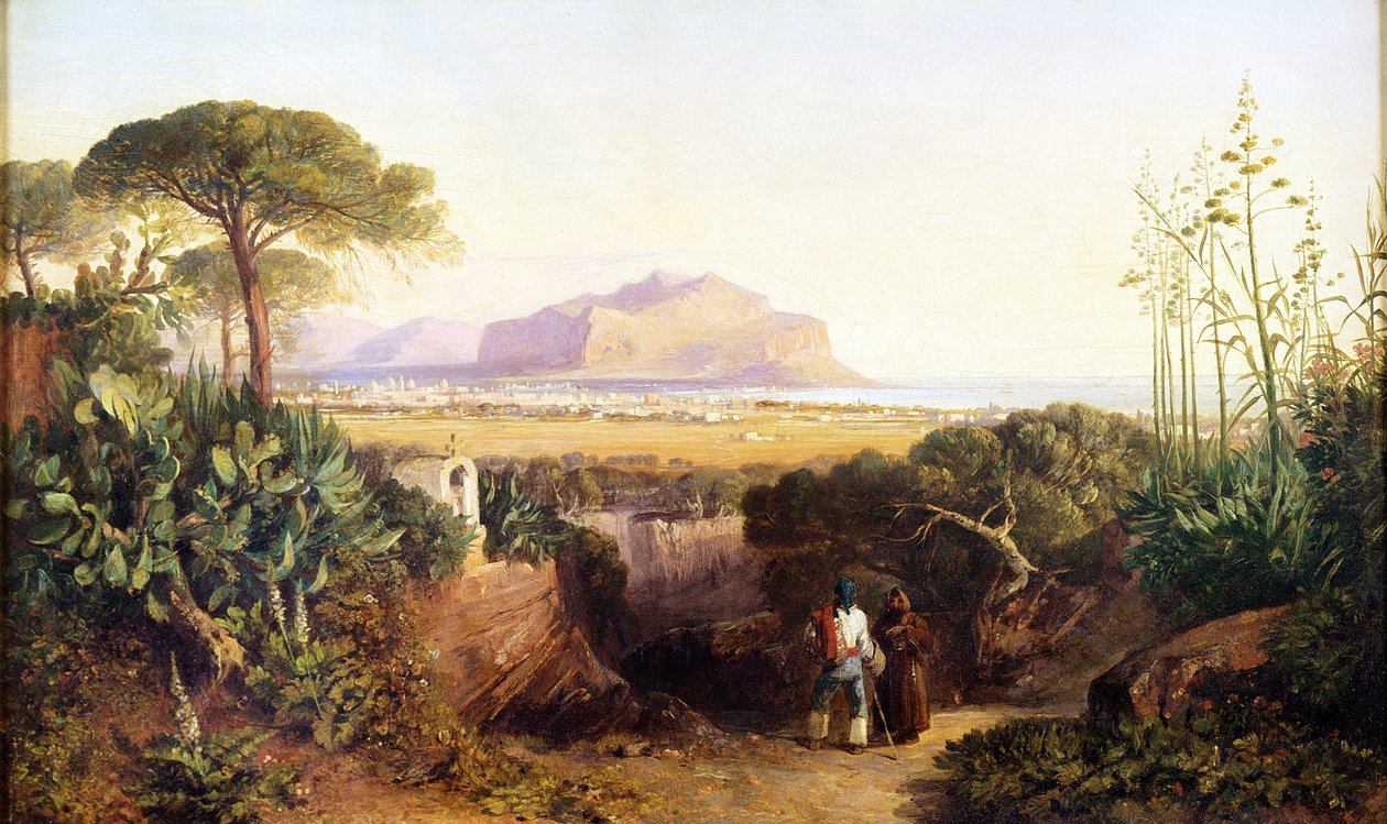 Palermo, Sicílie, 1847 od Edward Lear
