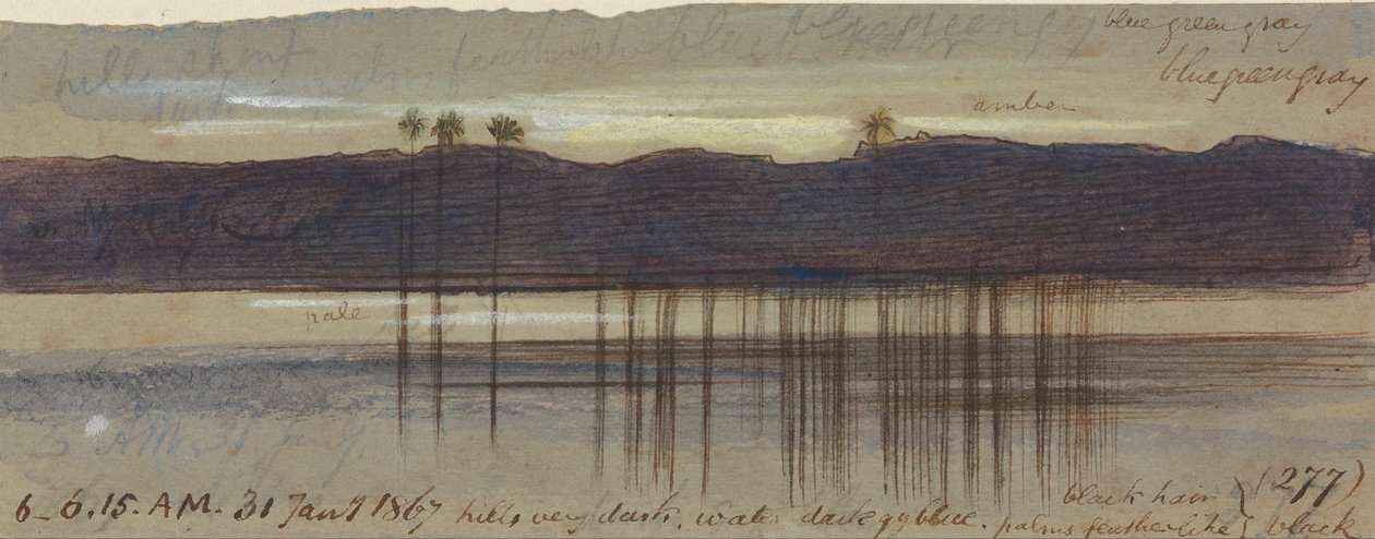 Philae, 6-00-6-15 hod., 31. ledna 1867 (277) od Edward Lear