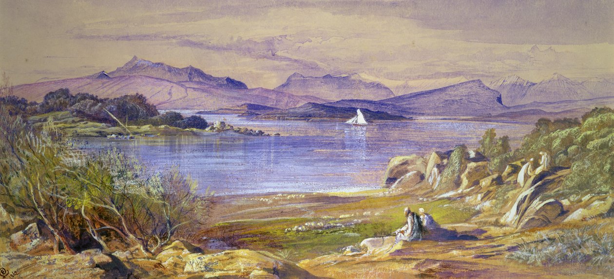 Porto Tre Scoglie, Albánie, 1862 od Edward Lear