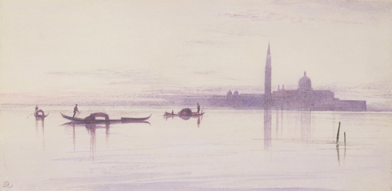 San Giorgio Maggiore od laguny, Benátky od Edward Lear