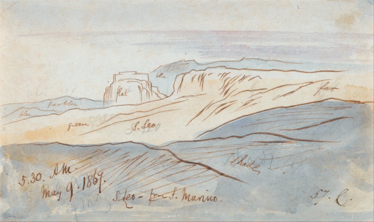San Leo ze San Marina od Edward Lear
