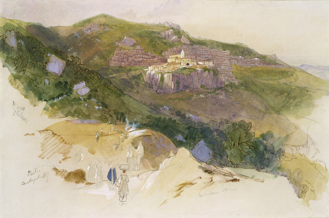 Staiti, Sicílie, 1847 od Edward Lear
