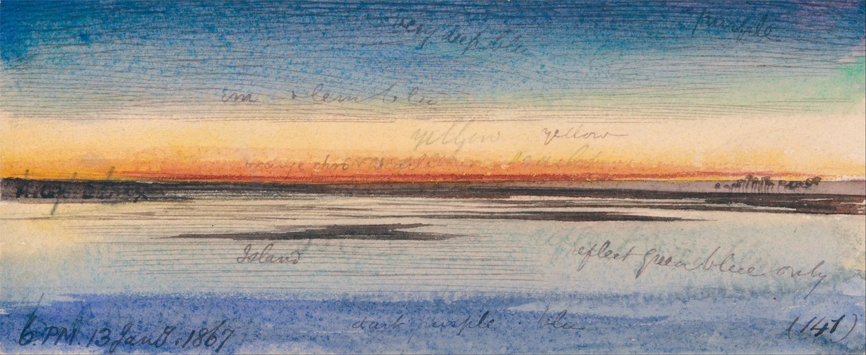 Západ slunce podél Nilu od Edward Lear