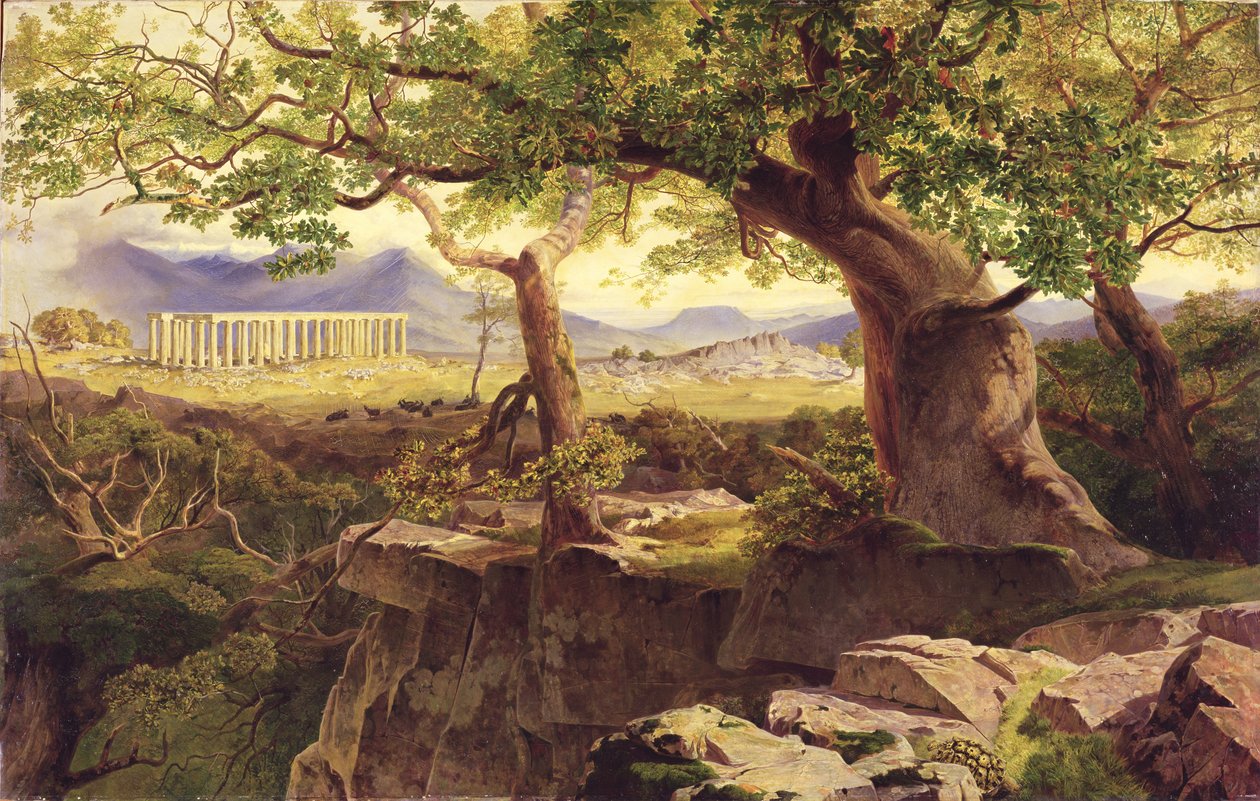 Apollónův chrám, Bassae, 1854-55 od Edward Lear