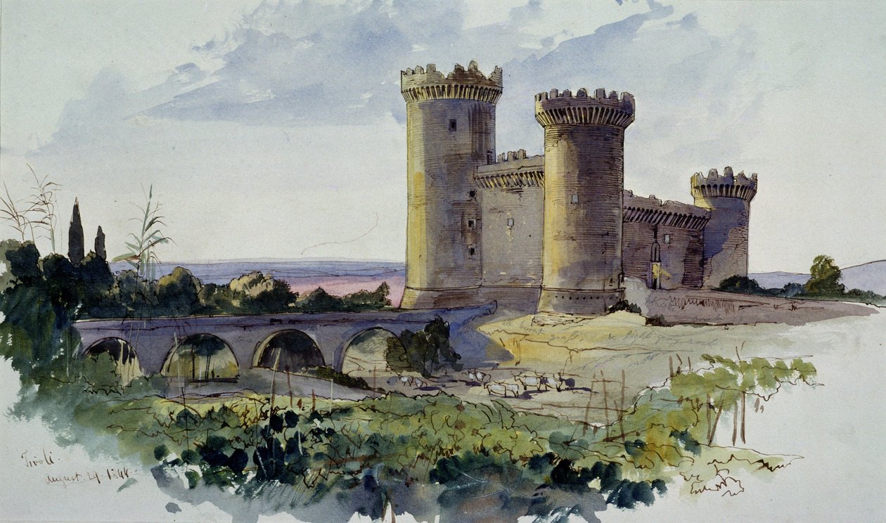 Tivoli, 19. století (akvarel) od Edward Lear