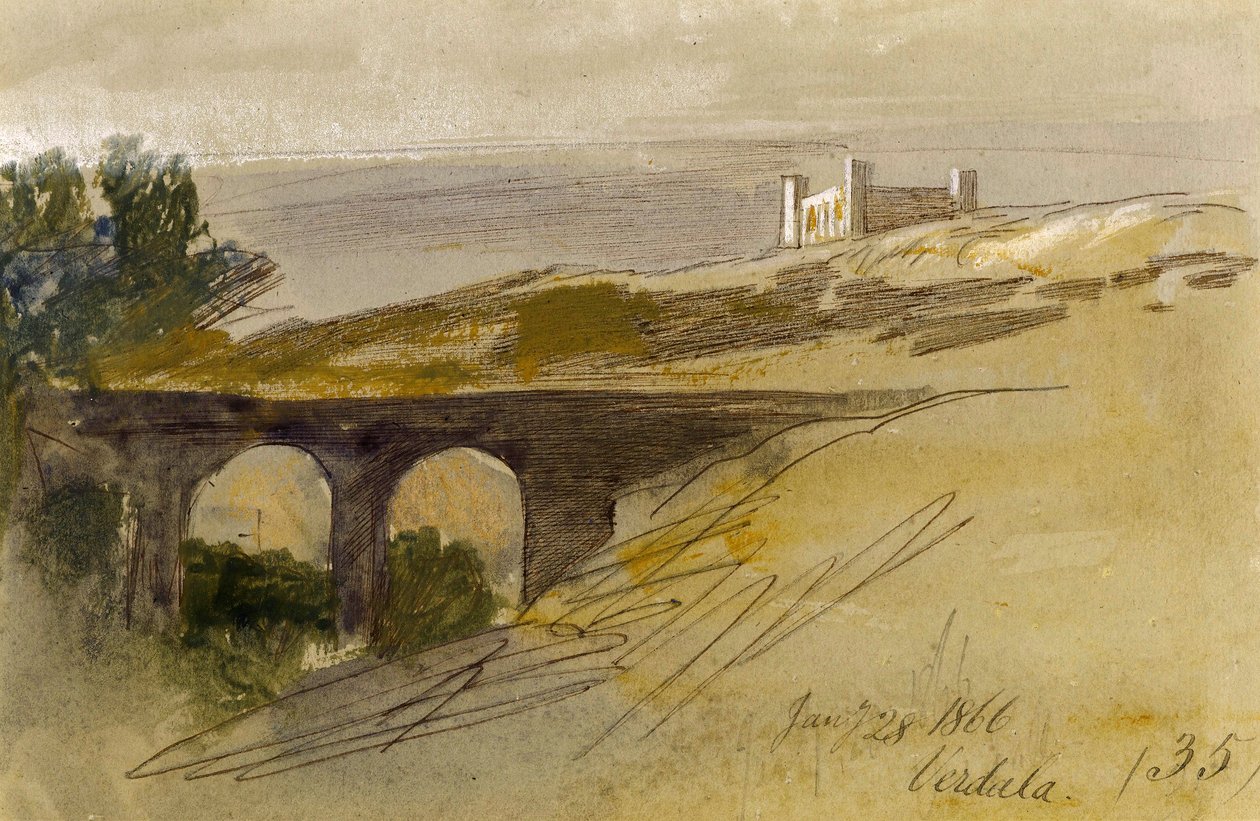 Verdala, Malta, 1866 od Edward Lear