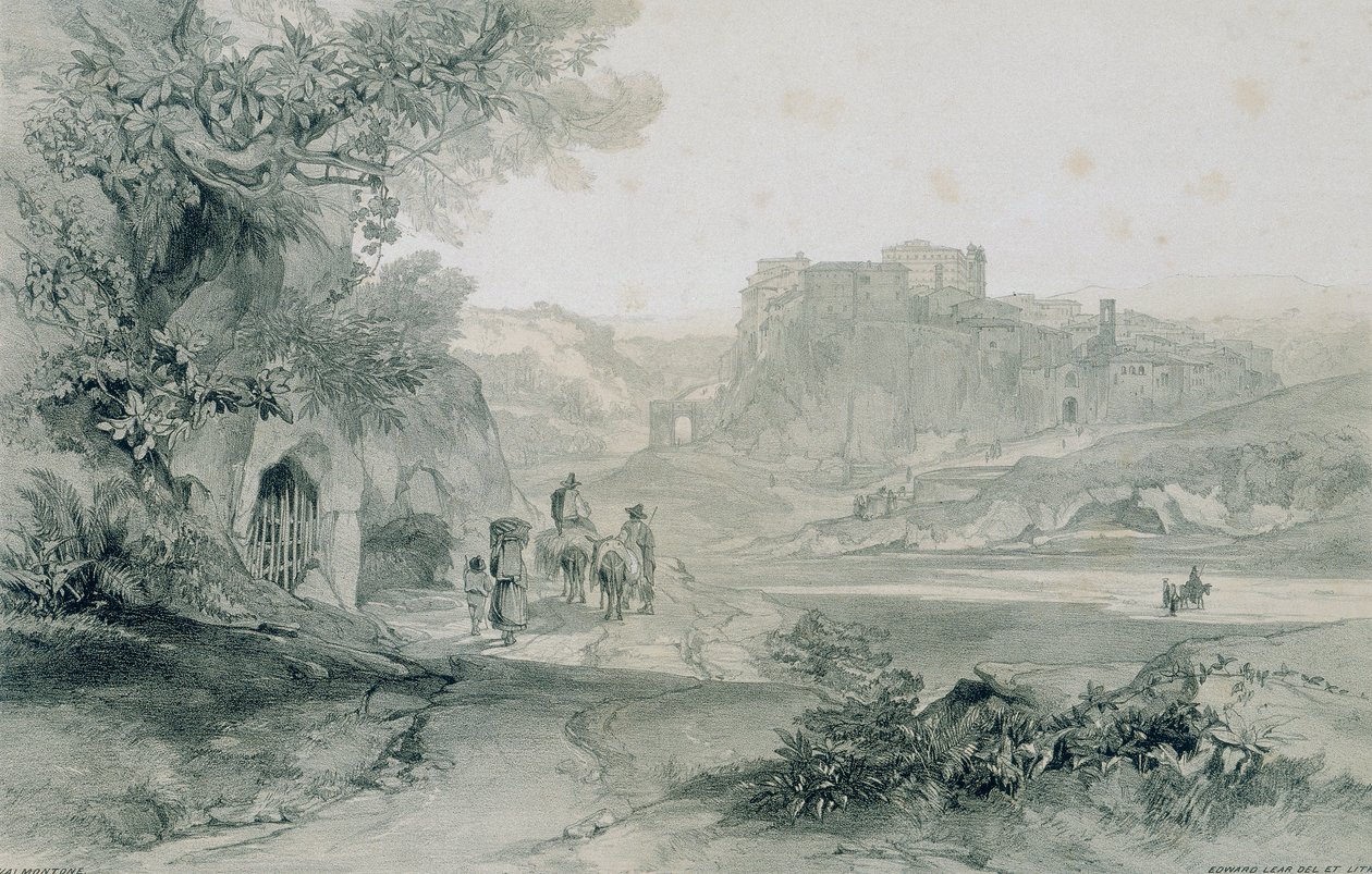 Pohledy na Řím a jeho okolí: město a palác Valmontone od Edward Lear