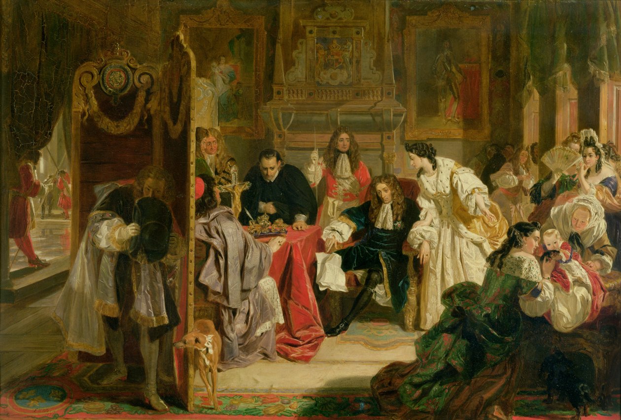 Král Jakub II. (1633-1701) přijímající zprávy o vylodění Viléma Oranžského v roce 1688, 1851 od Edward Matthew Ward