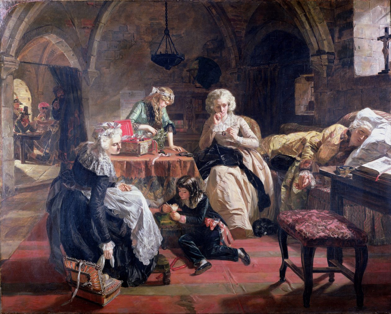 Francouzská královská rodina v chrámovém vězení v roce 1792, 1851 od Edward Matthew Ward