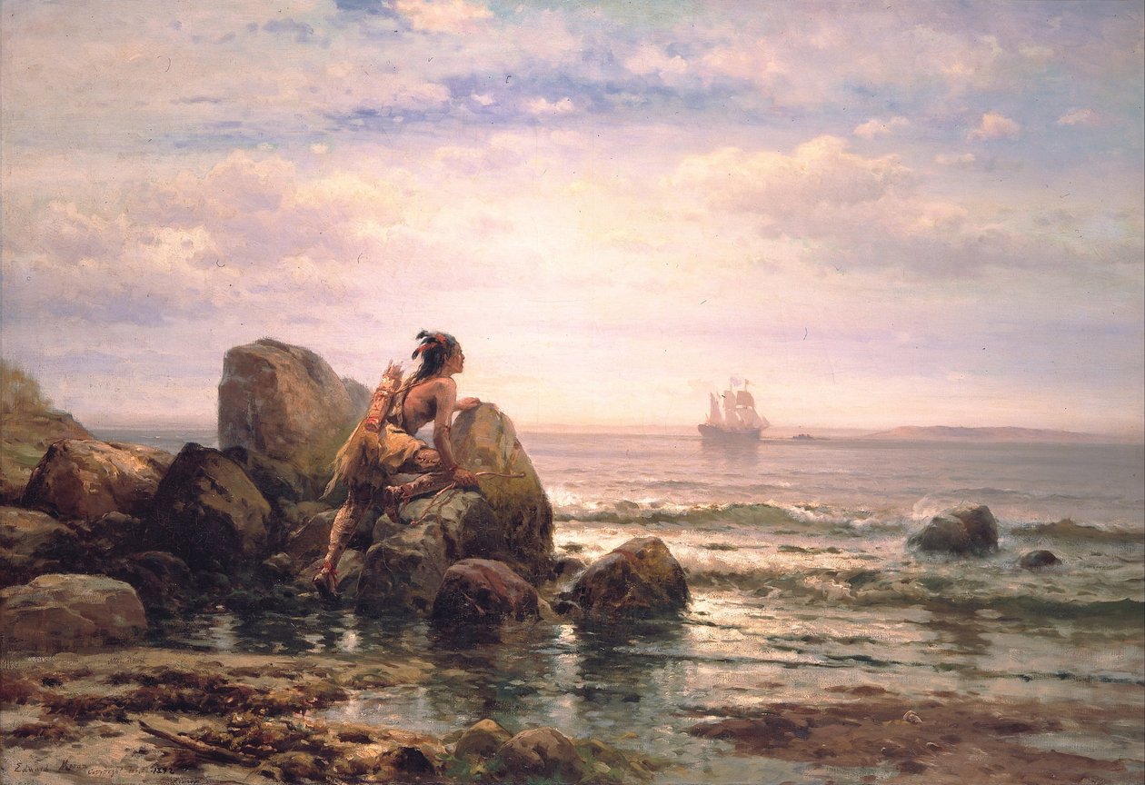 Henrik Hudson vstupující do New York Harbor, 11. září 1609 od Edward Moran