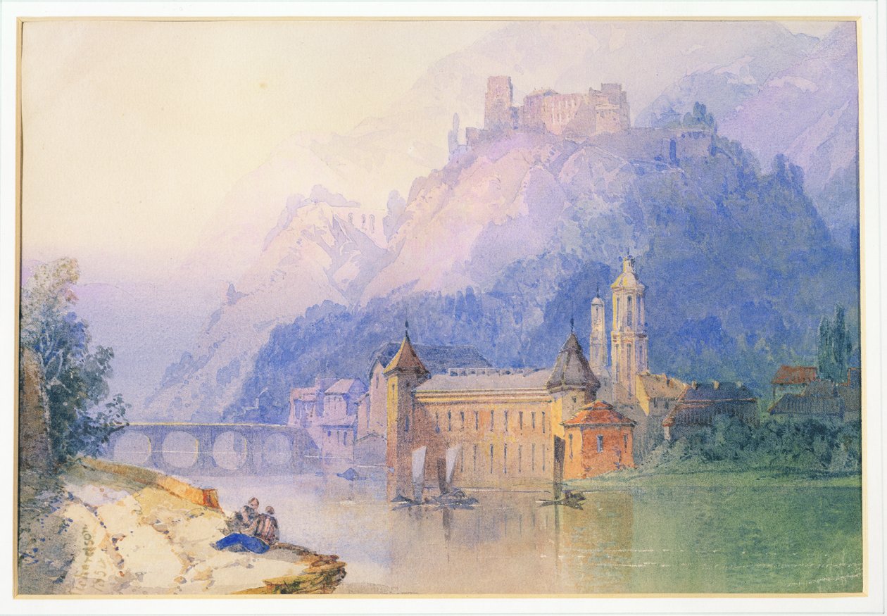 Pohled na Rýn, 1850 od Edward Richardson