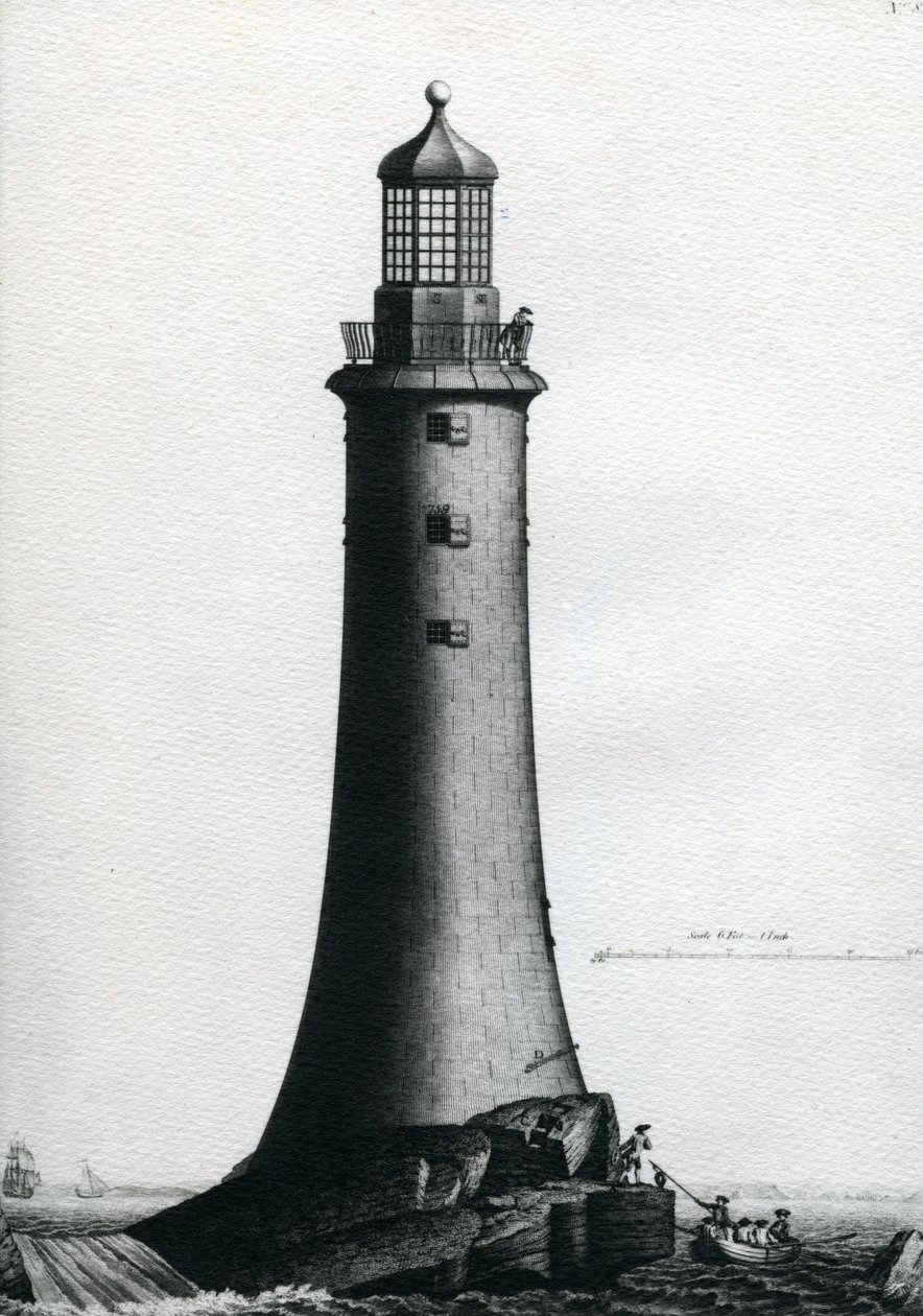South Elevation of the Stone Lighthouse dokončena na Edystone v roce 1759, 1763 od Edward Rooker