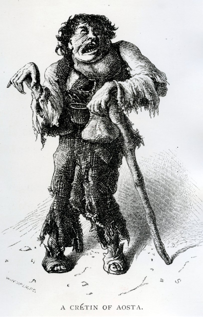 A Crétin z Aosty, kolem roku 1870 (dřevoryt) od Edward Whymper