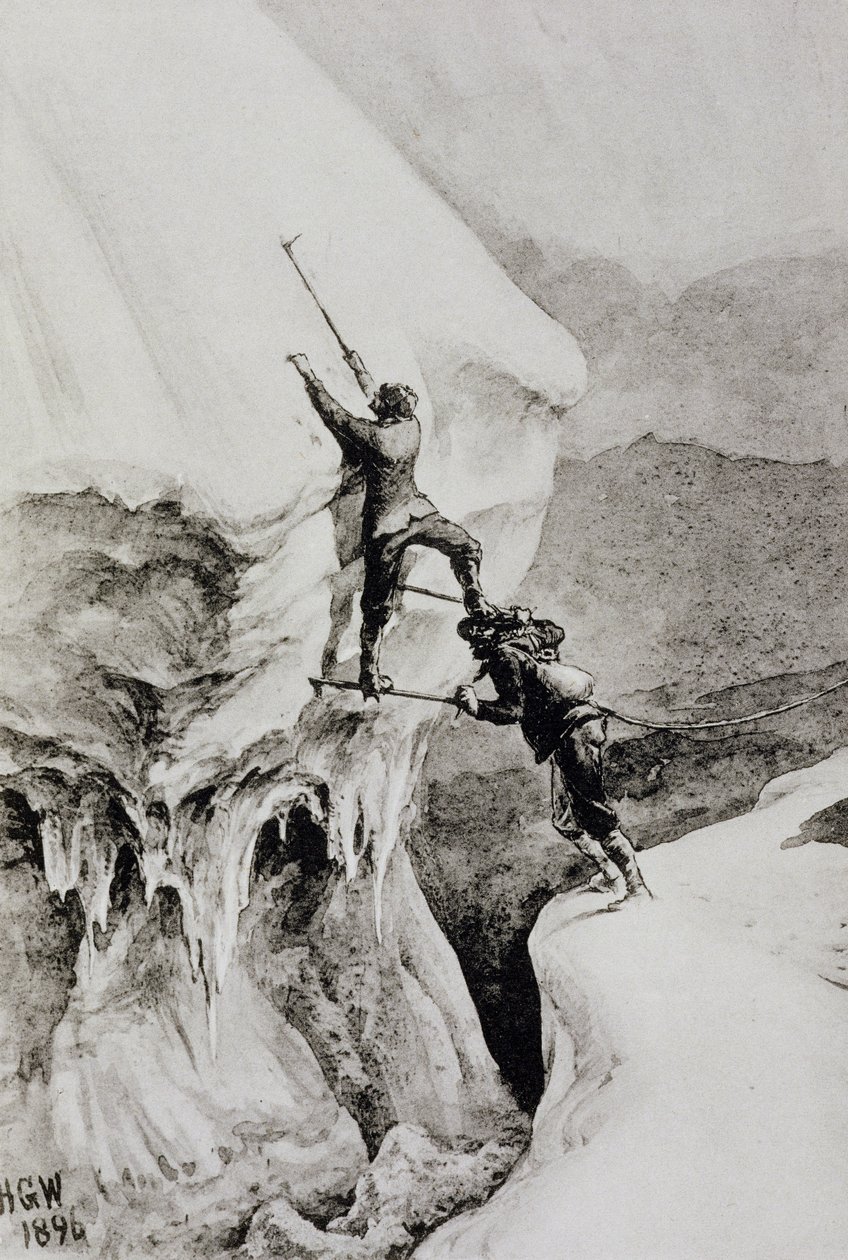 Je to možné, z knihy „Scrambles Amongst the Alps“ od Edwarda Whympera, vydané v roce 1871 od Edward Whymper