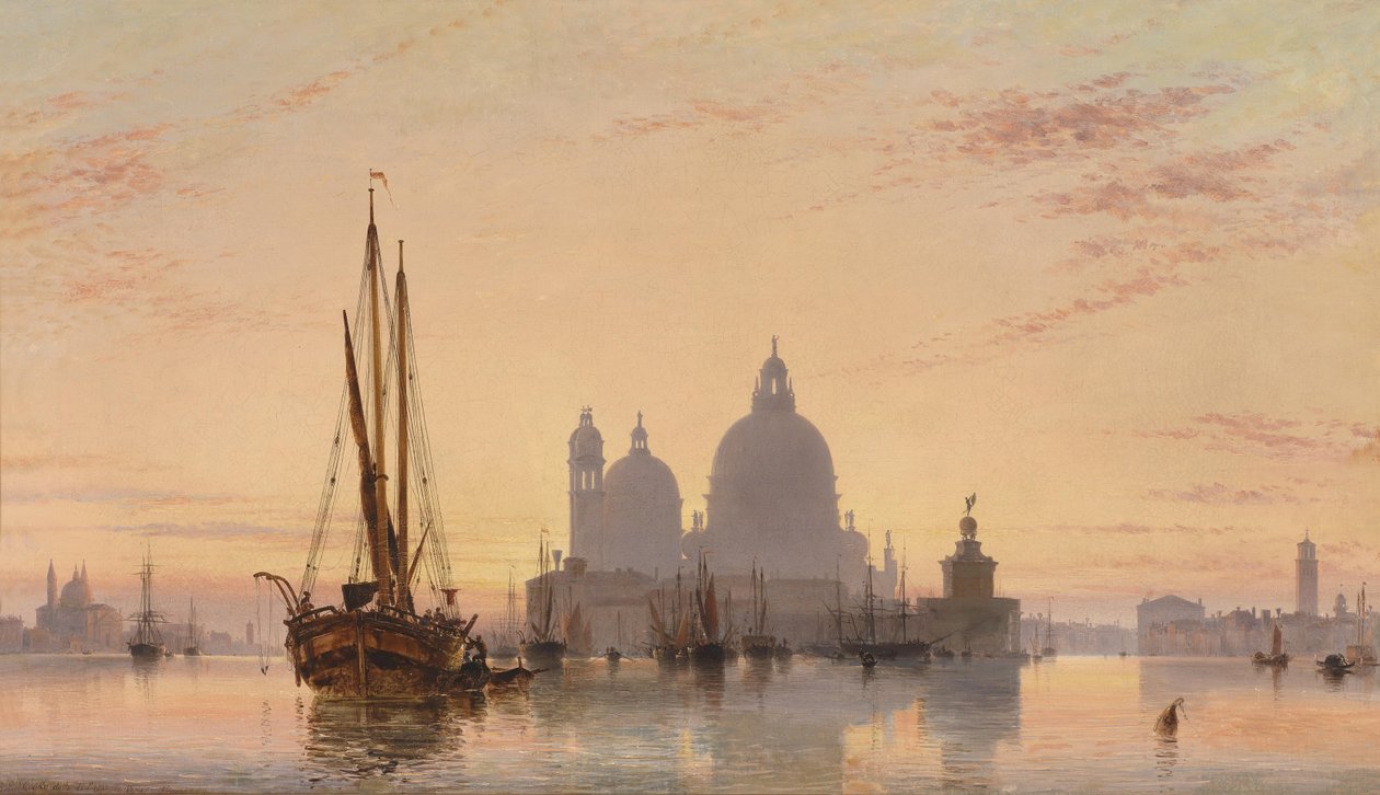 Benátské veduta s kostelem Santa Maria della Salute od Edward William Cooke