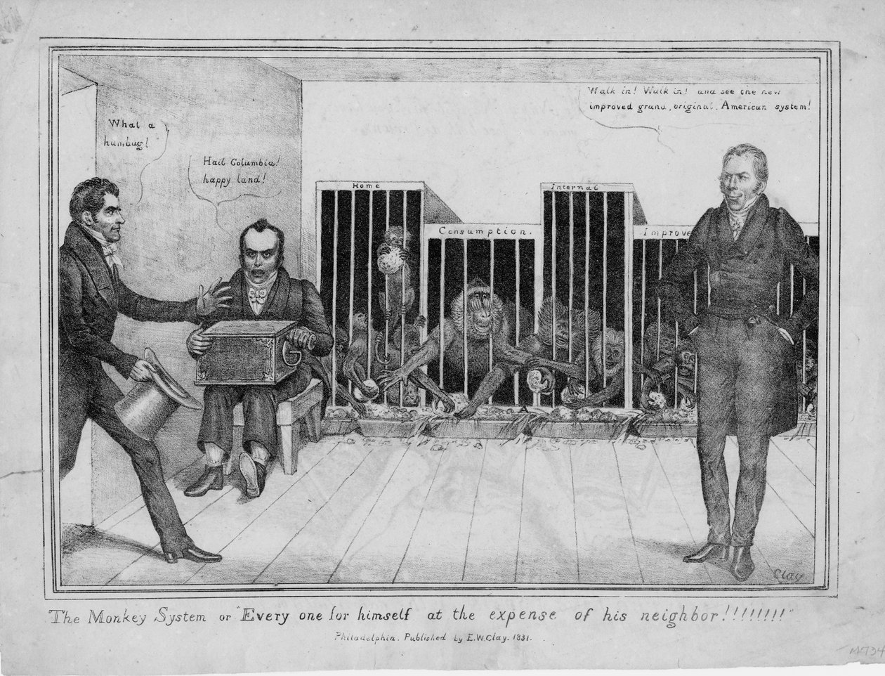 Opičí systém aneb každý za sebe na úkor svého souseda!, 1831 od Edward Williams Clay