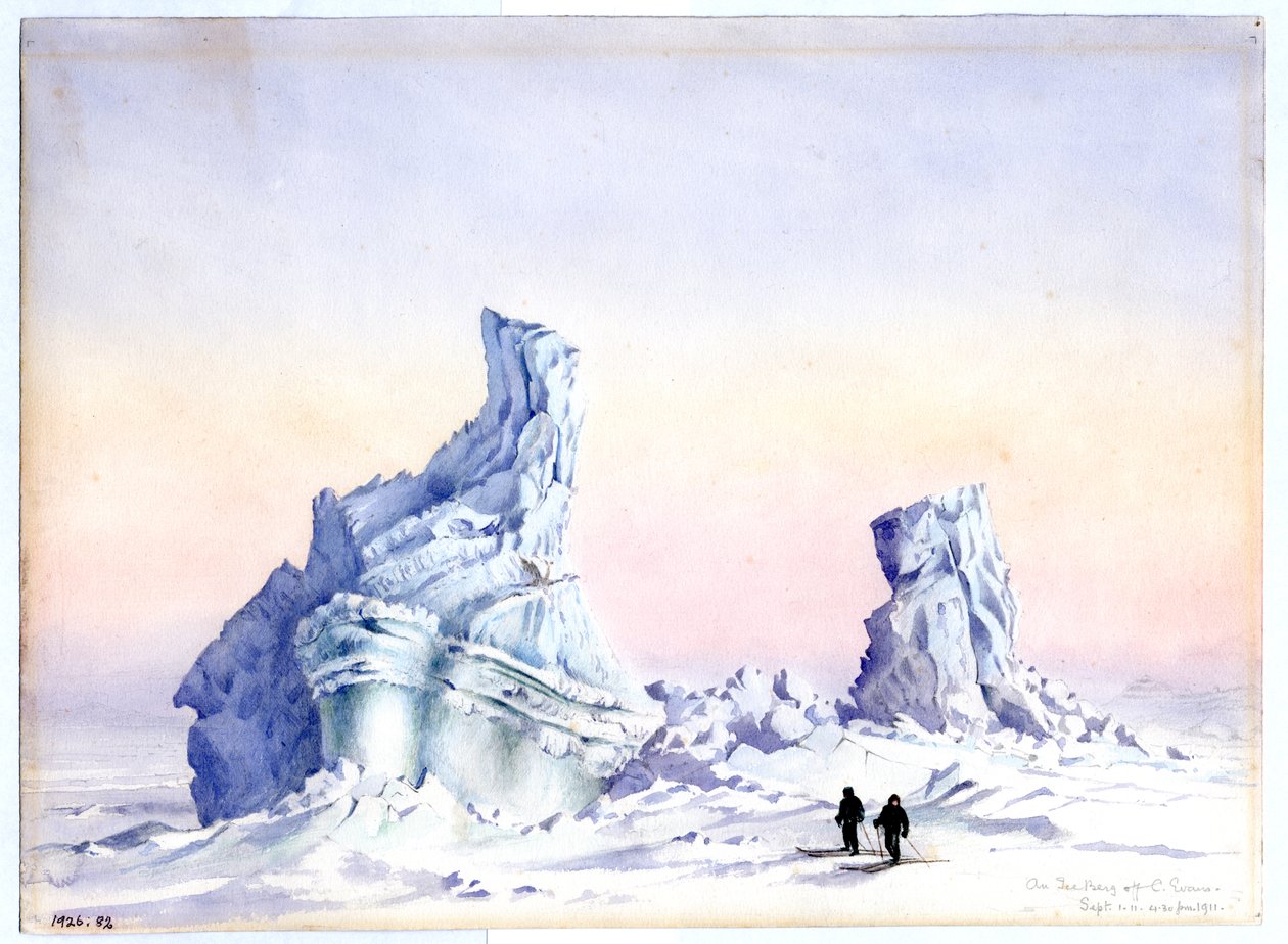 Ledovec u Cape Evans, 1.-11. září 1911 (wc na papíře) od Edward Adrian Wilson