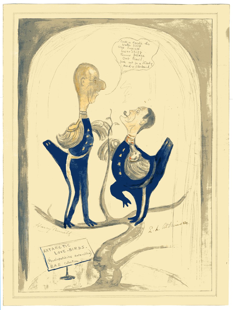Harry Pennell a Dr. E.L.A. Atkinson, 1910-12 (wc a tužka na papíře) od Edward Adrian Wilson