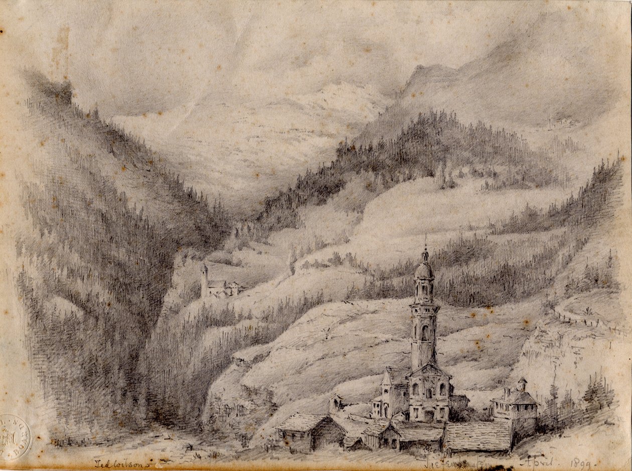 Tiefencastel, Švýcarsko, 1899 od Edward Adrian Wilson