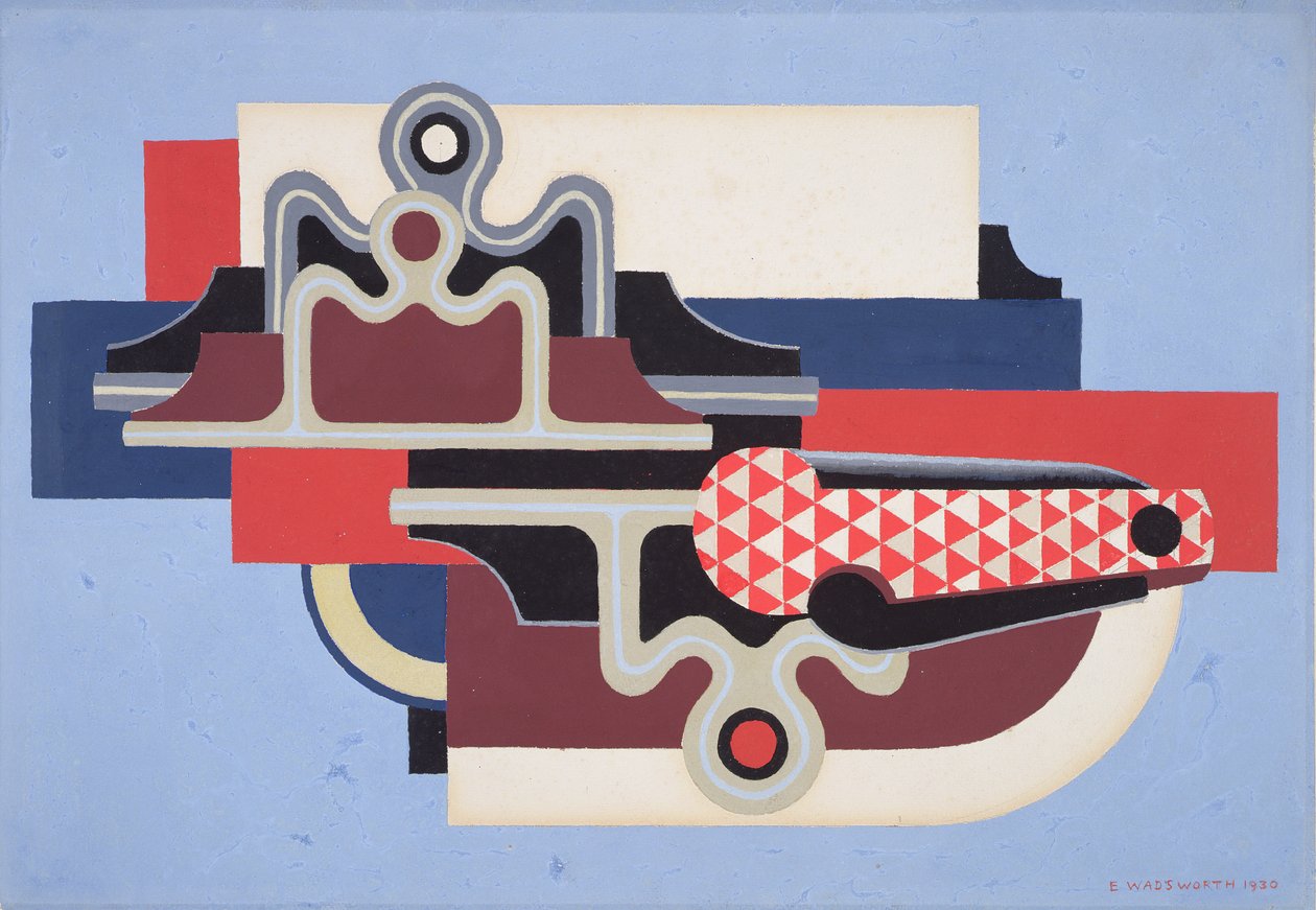 Abstraktní design se zavíracím nožem od Edward Alexander Wadsworth