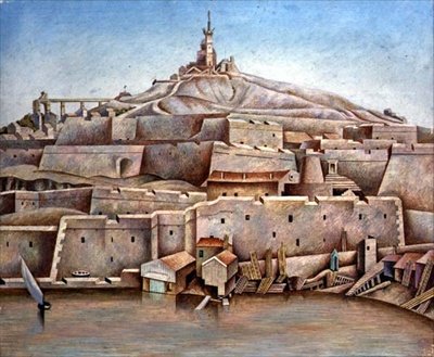 Marseille, kolem roku 1926 (tempera na panelu) od Edward Alexander Wadsworth