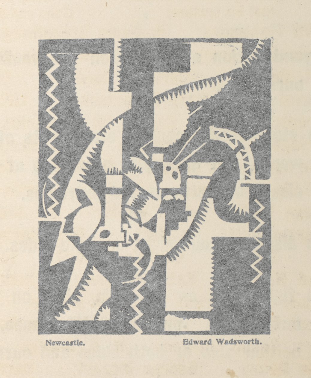 Newcastle od Edwarda Wadswortha z BLAST no. 1, časopis Vorticist od Edward Alexander Wadsworth
