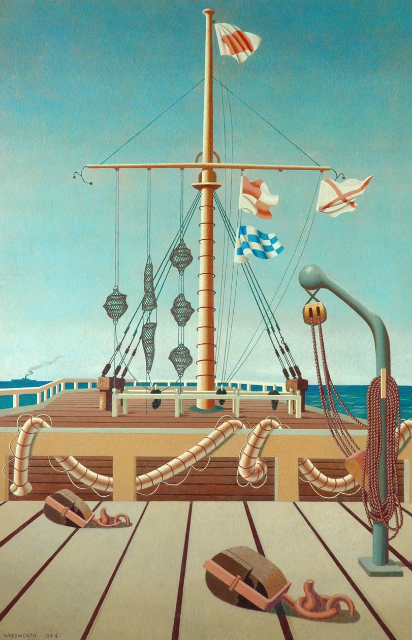 Signal Station (Jetty) (tempera na dřevěném panelu) od Edward Alexander Wadsworth