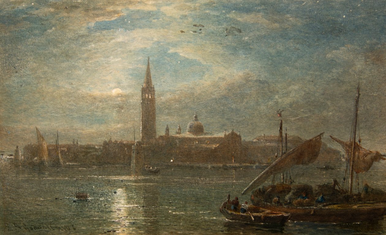 Svatý Jiří za svitu měsíce, Benátky (akvarel) od Edward Angelo Goodall
