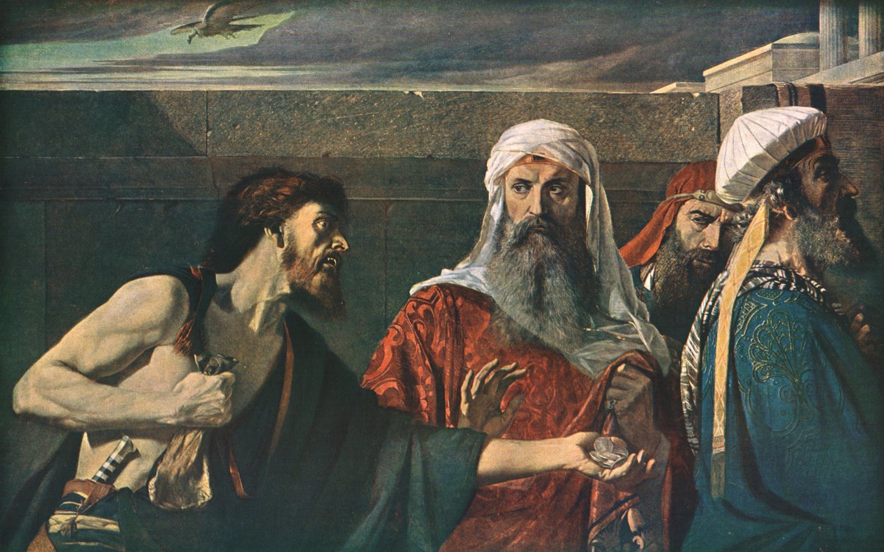 Výčitky Jidáše, 1866, c1930. od Edward Armitage