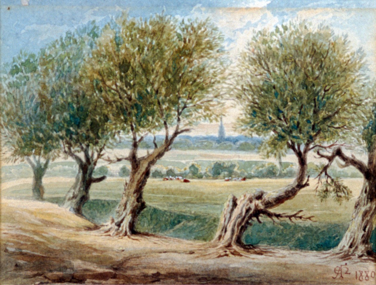 Poslední pozůstatek říční flotily, ...na východní straně Fleet Road, Hampstead, 1880 od Edward Arthur Heffer