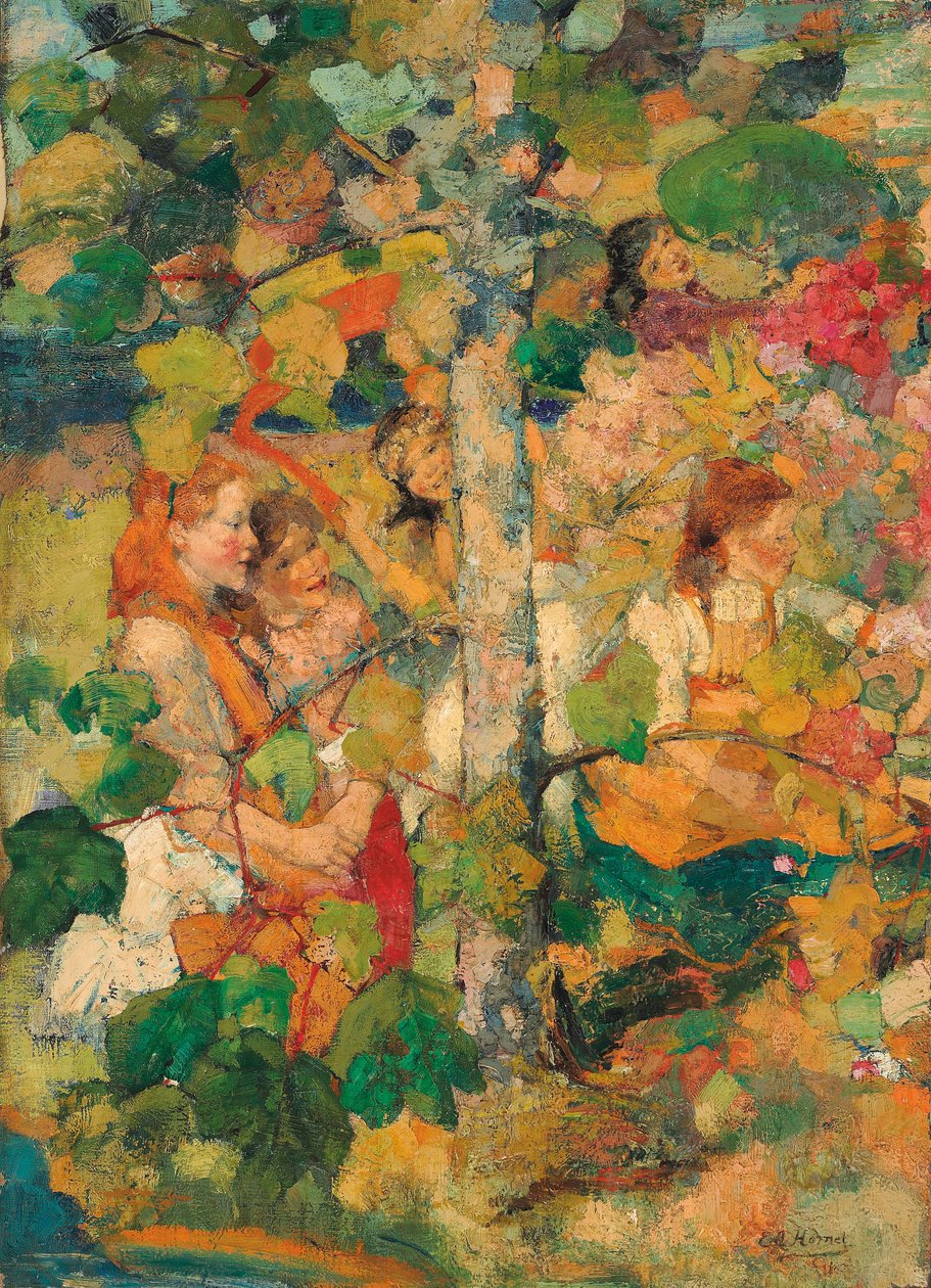 Děti tančí kolem stromu od Edward Atkinson Hornel
