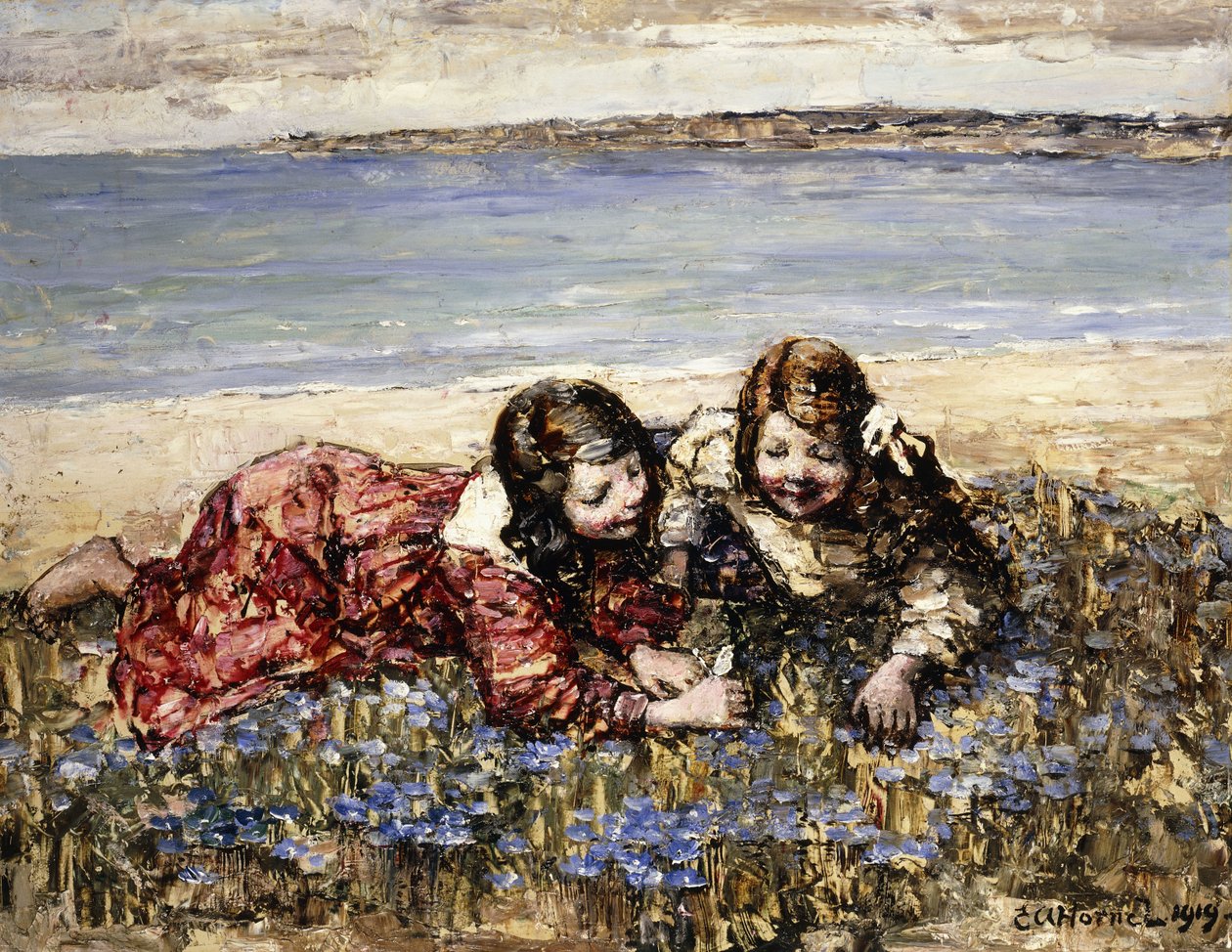 Sbírání květin u pobřeží od Edward Atkinson Hornel