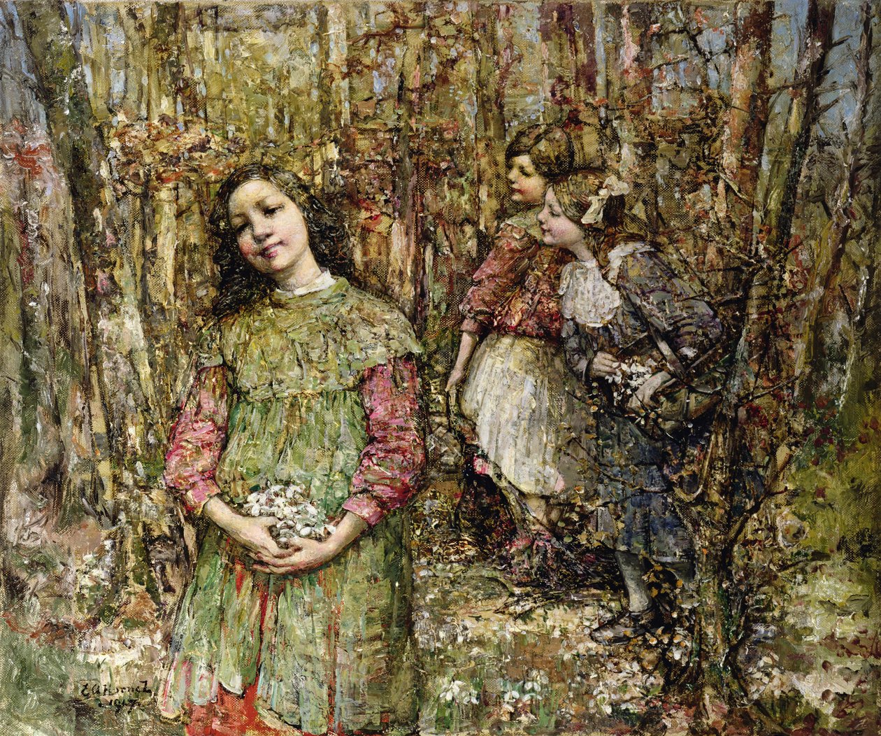 Sbírání sněženek od Edward Atkinson Hornel