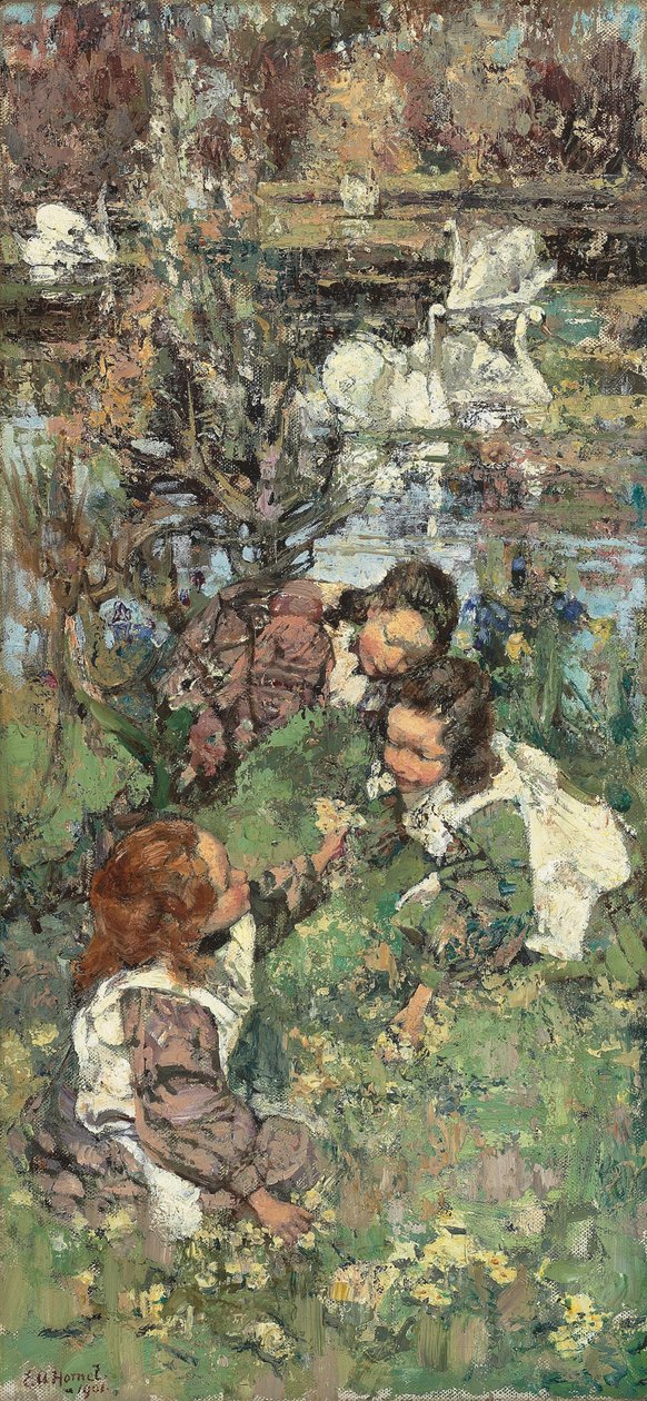 Dívky a labutě od Edward Atkinson Hornel