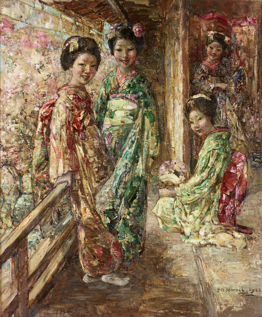 V Japonské zahradě od Edward Atkinson Hornel
