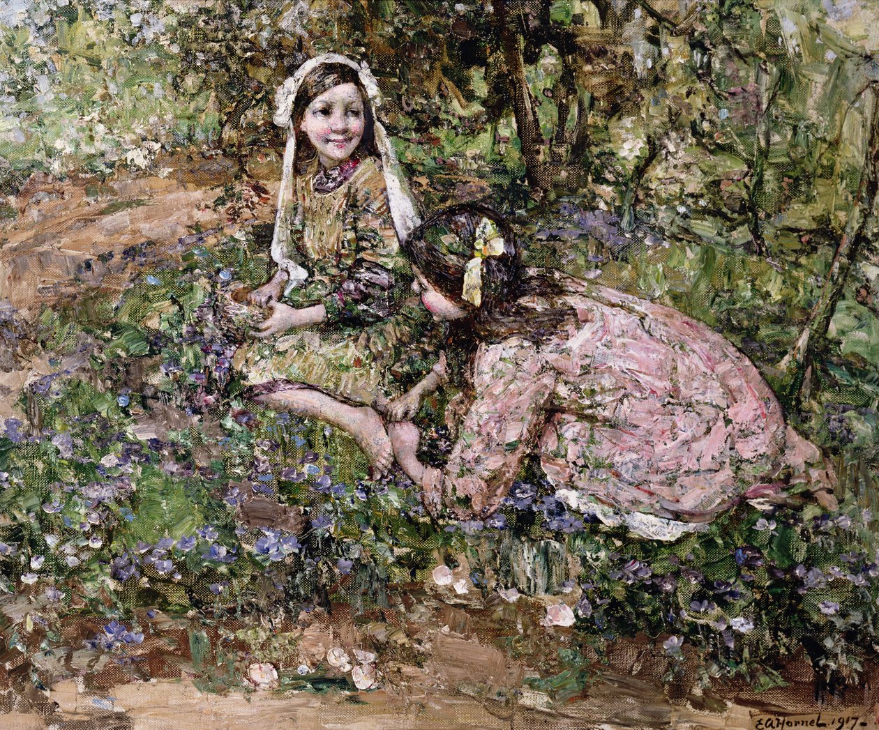 Mid Fairy Flax (olej na plátně) od Edward Atkinson Hornel