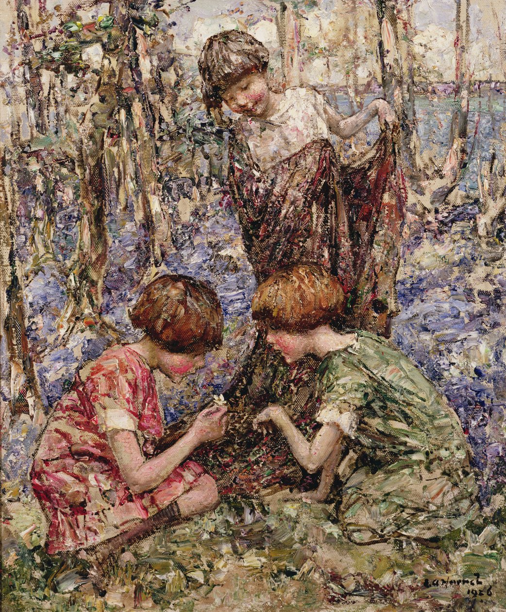 The Primrose Gatherers (olej na plátně) od Edward Atkinson Hornel