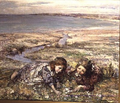 Dvě dívky na pláži od Edward Atkinson Hornel