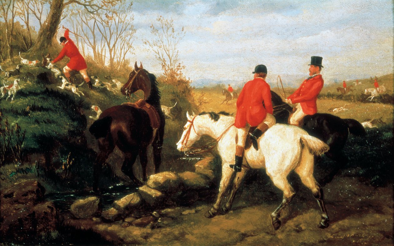 Lov na lišku, konec 19. století (olej na plátně) od Edward Benjamin Herberte