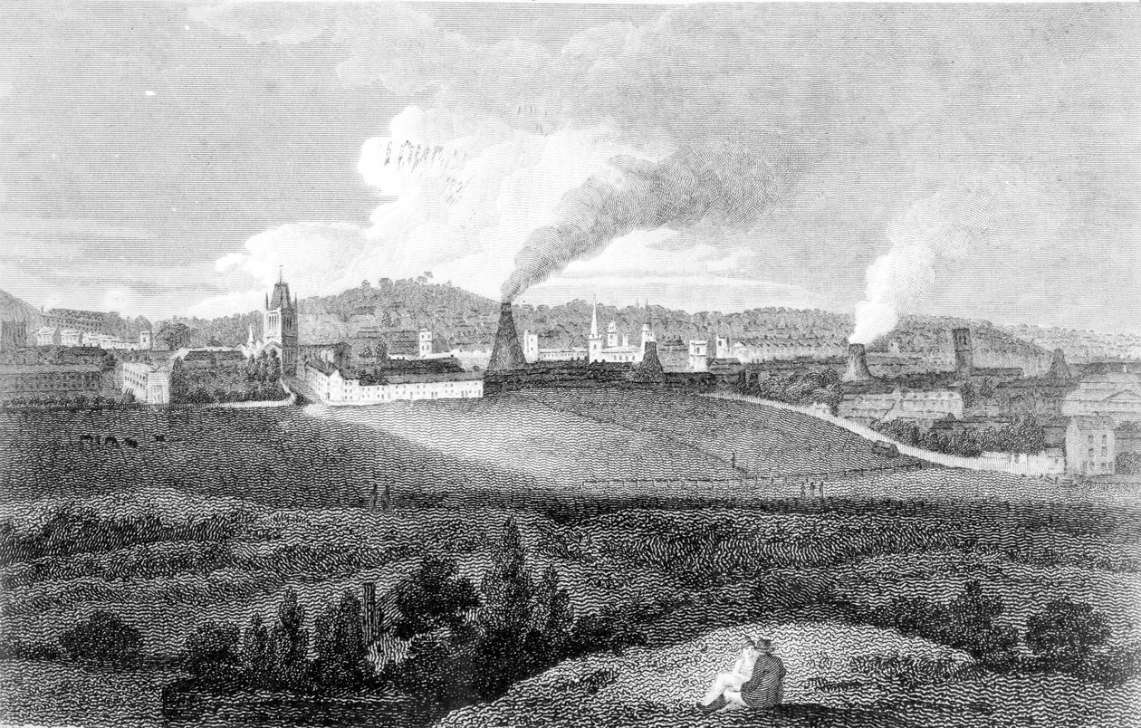 Pohled na Bristol z Pile Hill, rytý Heath, hospoda. od Johna Agga, 1809 od Edward Bird