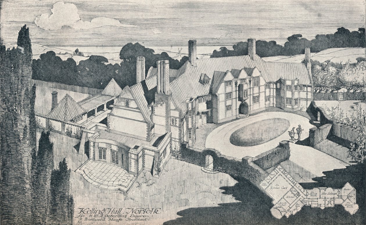 „Kelling Hall, Norfolk. E Brantwood Maufe, A.R.I.B.A., Architect