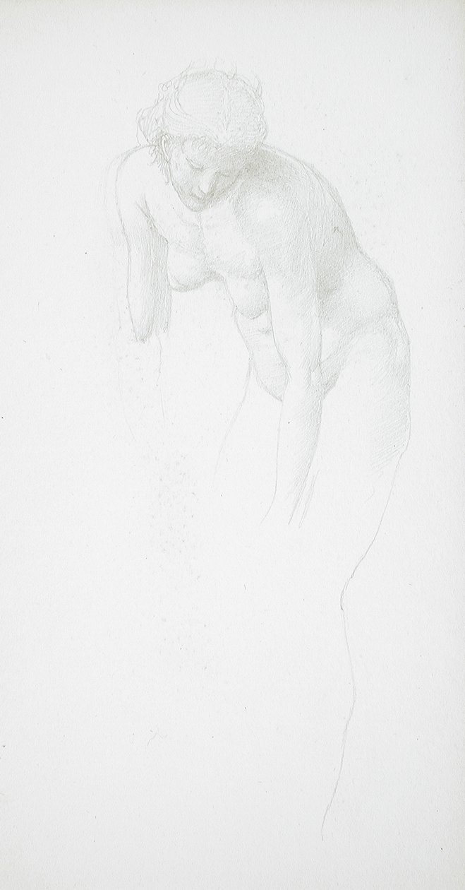 Ohýbající se nahá žena od Edward Burne-Jones