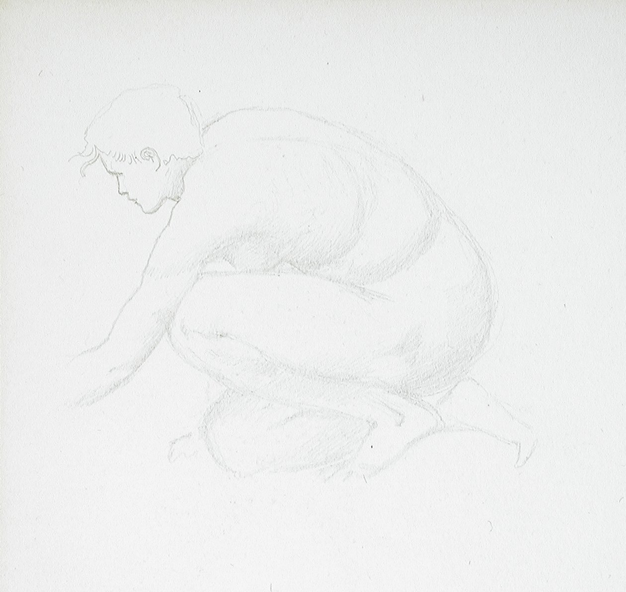 Dřepící ženský akt od Edward Burne-Jones