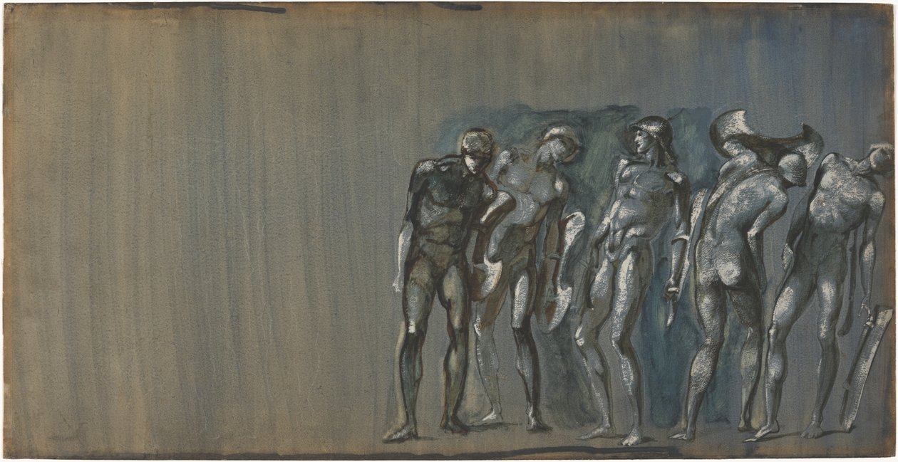 Phineus a jeho dvořané proměnění v kámen od Edward Burne-Jones